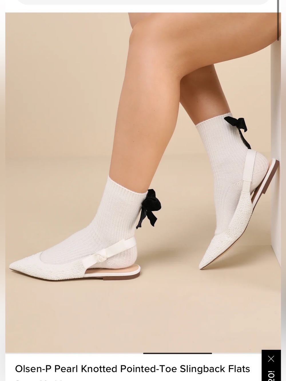 Steve Madden Olsen Pearl White Beaded Slingback Flats